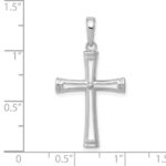 10K White Gold Polished and Cut-Out Cross - Image 2