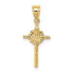 10K 2-D Starburst Crucifix Charm
