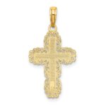 10K Textured w/ Lace Trim Cross Charm - Image 4