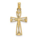 10K Cut-Out Cross w/ Triangle Ends Charm