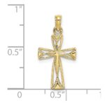 10K Cut-Out Cross w/ Triangle Ends Charm - Image 3
