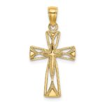 10K Polished Cut-Out Design Cross Charm