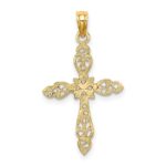 10K Polished Cut-Out Cross Charm - Image 4