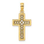 10K Textured Lace Center Cross Charm