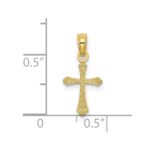 10K Textured Mini Cross Charm - Image 3