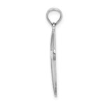 10K White Gold Polished Beveled Cross w/ Round Tips Charm - Image 2