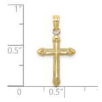 10K Polished w/ Scroll Design Cross Charm - Image 3