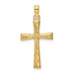 10K D/C Textured Cross Charm