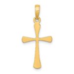 10K Polished Beveled Tip Cross Charm - Image 4