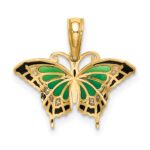 10K Small Green Enameled Butterfly Charm - Image 4