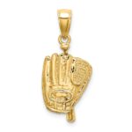 10K 3-D Polished Baseball Glove, Bat and Ball Charm - Image 4
