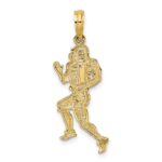 10K Polished Running Football Player Charm - Image 4