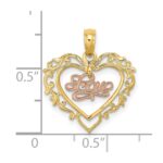 10K Two-Tone LOVE In Heart Charm - Image 3