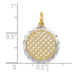 10K w/Rhodium D/C Sunflower Pendant Charm - Image 3