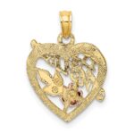 10K Two-tone w/White Rhodium #1 MOTHER Heart Charm - Image 4