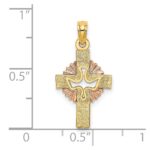 10K Two-Tone Cut-Out Dove On Cross Charm - Image 3