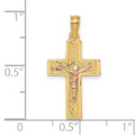 10K Two-Tone Latin Crucifix Charm - Image 3