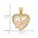10k Two-Tone MOM Heart Charm - Image 3