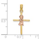 10K Two-Tone 2-D Boy On Cross Charm - Image 3