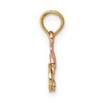 10K Two-Tone W/White Rhodium Dolphin and Wave Charm - Image 2