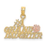 10k Two-Tone #1 GRANDDAUGHTER w/ Flowers Charm
