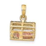 10K Two-tone 3D Lobster Trap W/Moveable Lobster Pendant