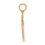 10k Two-tone Polished Cross Charm - Image 2