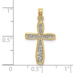 10K W/ Rhodium Filigree Cross Charm - Image 3