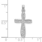 10K White Gold Filigree Cross Charm - Image 2