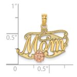 10k Two-Tone MOM Script w/ Flower Charm - Image 3
