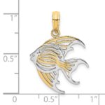 10k w/ Rhodium Cut-Out Angelfish Charm - Image 3