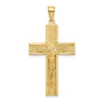 10K W/ Satin Finish Crucifix Charm