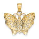 10k w/Rhodium Butterfly w/White Edge and Cut-out Wings - Image 4