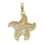 10K w/Rhodium D/C Polished Starfish Charm - Image 4