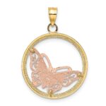 10K Two-tone w/White Rhodium Butterfly Charm - Image 4
