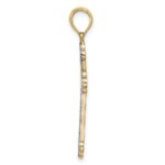10K W/ Rhodium D/C Reversible Cross Charm - Image 2