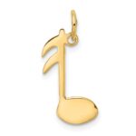 10k Polished Flat-Backed Musical Note Charm - Image 4
