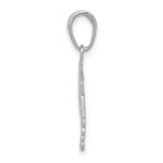 10K White Gold RN Caduceus Pendant - Image 2