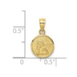 10k 10mm Engraved Angel Coin Charm - Image 3