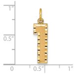 10ky Casted Large Diamond Cut Number 1 Charm - Image 3