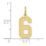 10k Medium Satin Number 6 Charm - Image 3