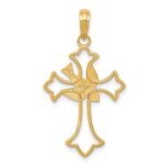 10k Polished Cross w/Dove Pendant - Image 4