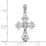 10k White Gold Filigree Cross Charm - Image 2
