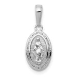 10k White Gold Miraculous Medal Charm