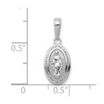 10k White Gold Miraculous Medal Charm - Image 2