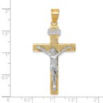 10k Two-tone INRI Crucifix Pendant - Image 3