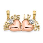 10k Rose & Yellow Gold w/White Rhodium Big Sis/Lil Sis Break-a-part Pendant