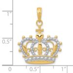 10K W/Rhodium Crown Pendant - Image 4