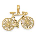 10K 3D Polished Bicycle Charm
