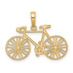 10K 3D Polished Bicycle Charm - Image 3
